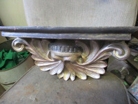 1970s PLASTER BOTTOM WOOD TOP WALL SHELF BRACKET $20. HOME DECOR