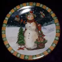 Susan Winget Snowman Decorative Plate