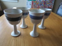 4 Beautiful artisan goblet cups.