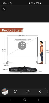 Brand New 120 inch Portable Projector Projection Screen w/ Stand
