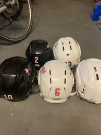 Game worn OHL Niagara IceDogs helmets