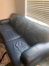 Blue Leather Couch