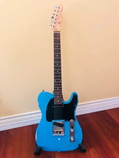 Handbuilt relic'ed Tele style electric guitar, View more