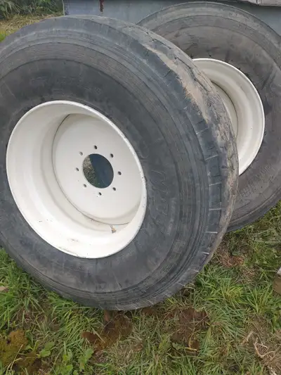 Used tires on new rims 11R22.5 on 22.5x8.25 rims $250 385/65R22.5 or 425/65R22.5 on 22.5x11.75 rims...