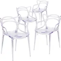 Flash Furniture Nesting Series Clear Stacking Side 4 Chairs