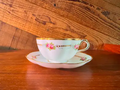 Flower-shaped Vintage Teacup and Saucer Set, View more