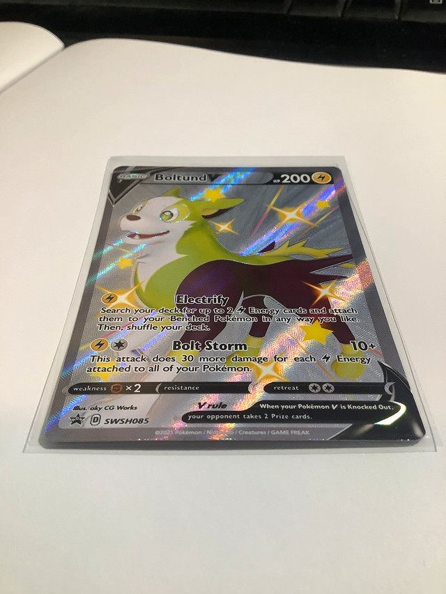 Pokemon ULTRA RARE FULL ART Boltund V Card Promo Mint cond in Arts & Collectibles in Kitchener / Waterloo - Image 2