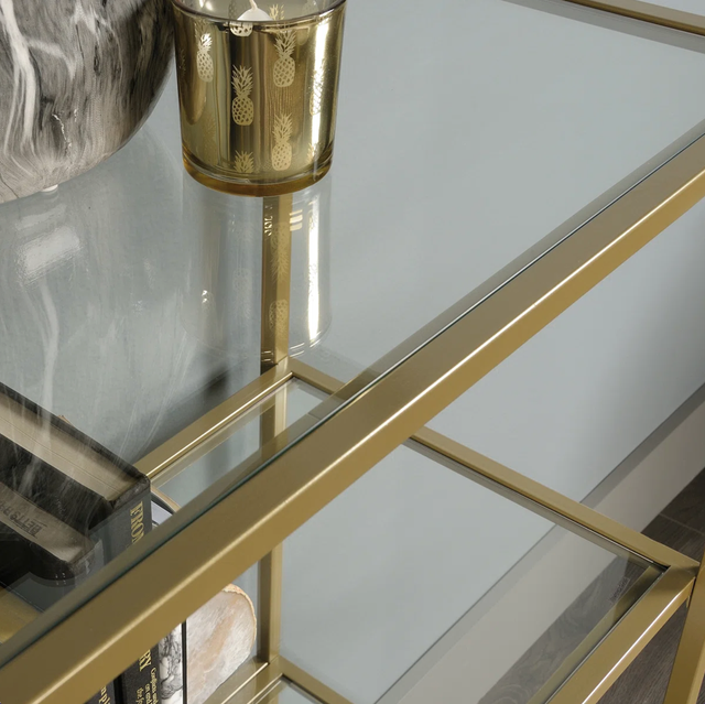 Luxury Designer GOLD BOOKCASE DISPLAY CABINET 5 glass shelves in Bookcases & Shelving Units in City of Toronto - Image 6