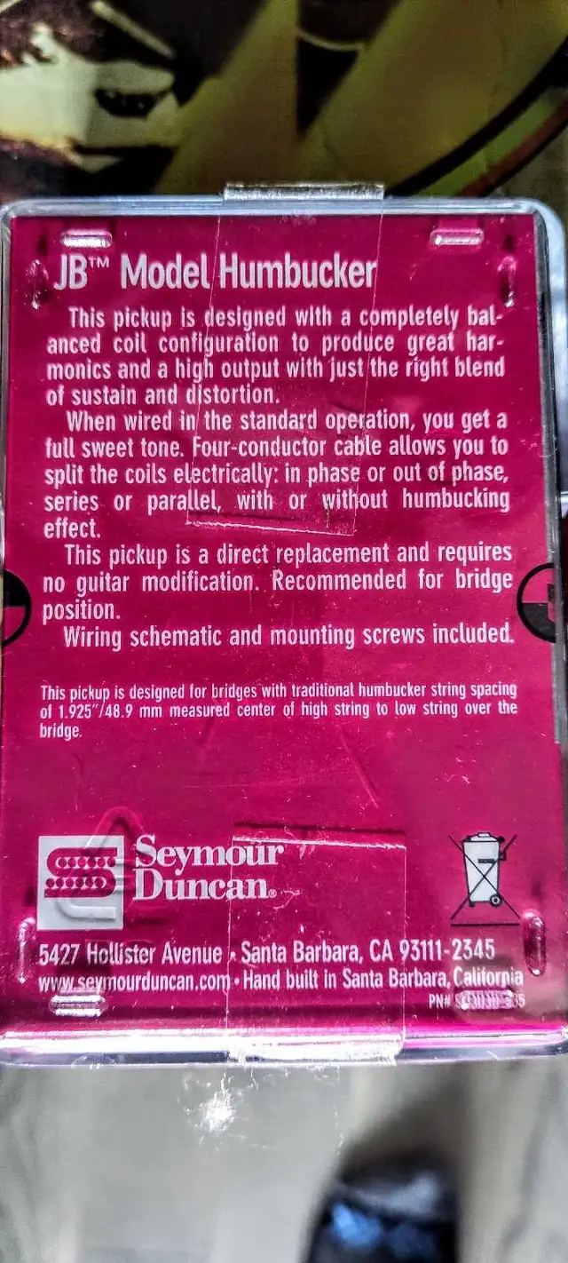Seymour Duncan JB Model Humbucker in Amps & Pedals in Kingston - Image 3