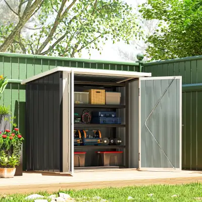 5x3 Metal Garden Storage Shed with Double Door, Durable Metal Sh, View more