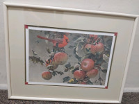Robert Bateman cardinal and wild apples 