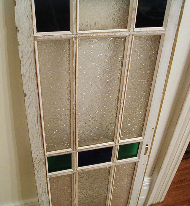 Window with green/blue/red flash glass and patterned glass in Other in Owen Sound