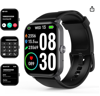 Smart Watch for Men/ Women with bluetooth call, 1.85" HD Touch Screen Fitness Watch with Sleep Monit...