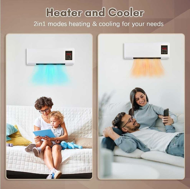 Wall Mounted Fan Heater With Remote Control - New - Euro Plug in Indoor Lighting & Fans in Mississauga / Peel Region - Image 2