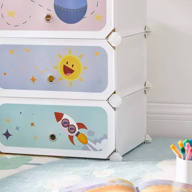 Kids' Shoe Rack with Doors, 6-Slot Stackable Storage Organizer,  in Storage & Organization in Markham / York Region - Image 9