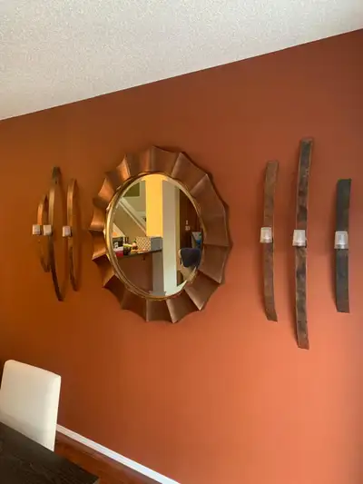 Wall Mirror and Sconces, View more