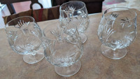 4 Crystal Pinwheel Brandy glasses