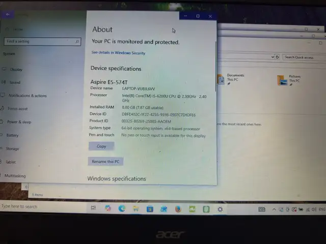 Acer i5 8gb WIN 10 laptop in Laptops in Barrie - Image 2