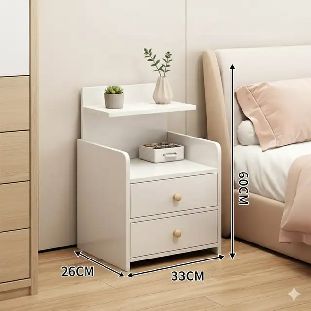 White Nightstand with 2 Drawers & Shelf in Bookcases & Shelving Units in Mississauga / Peel Region - Image 3