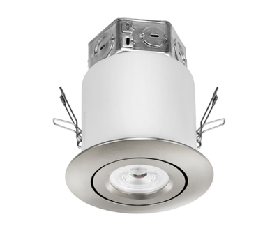 6 x Gimbal Trim Recessed Light Kit - LED - 3" - Nickel, View more