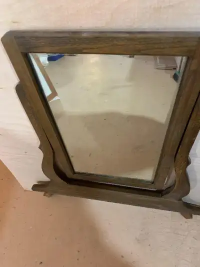 Antique mirror (dresser mirror) made of rare Tiger Wood, View more