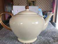 Ivory Bone China Teapot with 10k Gold Accent