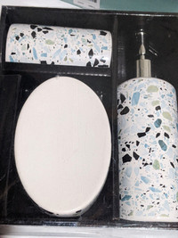 Toilet Accessories set - BRAND NEW- Ceramic/Stone