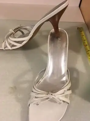 Aldo 3” heels white sandals, 8B shoes $20, View more