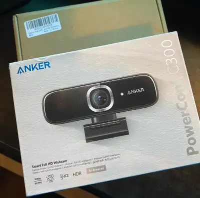 Never used, never opened. Anker PowerConf C300 Smart Full HD Webcam, AI-Powered Framing & Autofocus,...