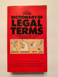 Legal Terms Dictionary : Statute : Intestate : Tort : Lien