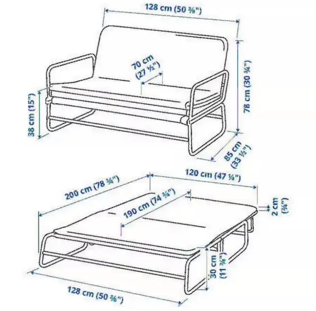 Ikea Futon Sofa Pull Out Bed Hammarn in Couches & Futons in Mississauga / Peel Region - Image 6