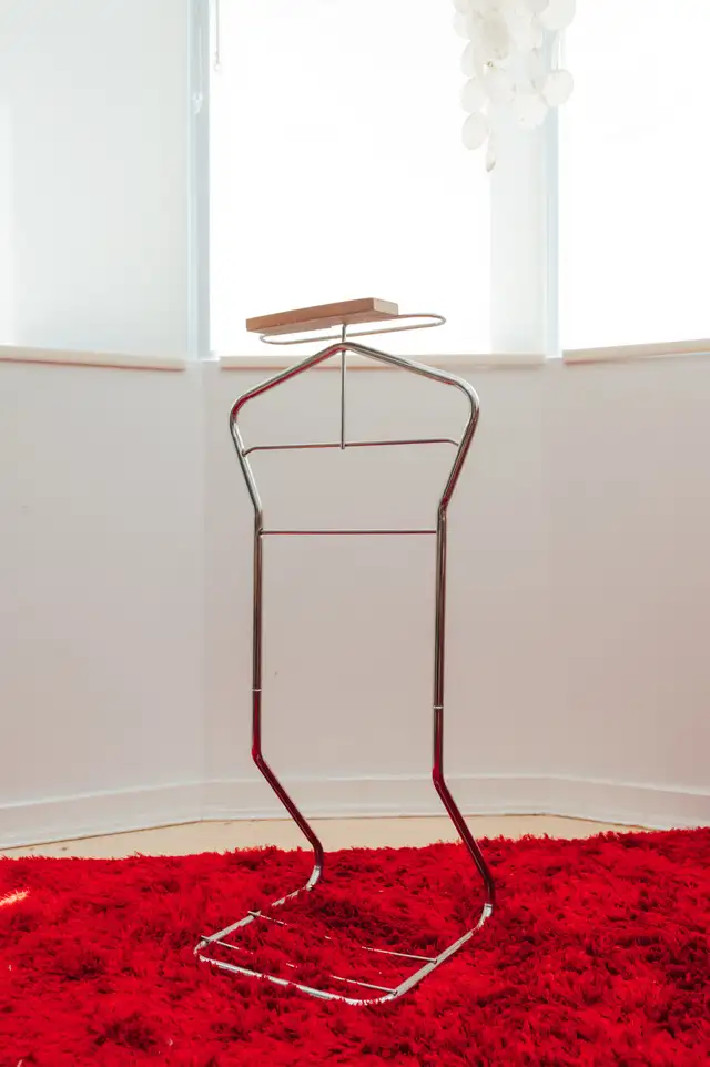 Chrome & Teak Mid-Century Valet Stand in Dressers & Wardrobes in City of Toronto - Image 2