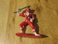 Bandai RED POWER RANGER Solid Plastic Toy 1993 Vintage G1
