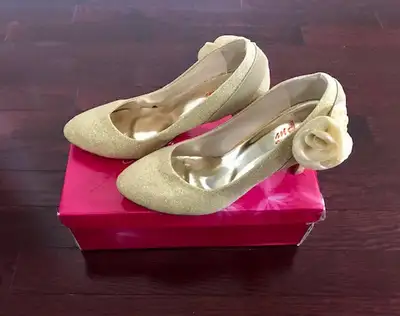 GOLD SHIMMER WEDDING SHOES, View more