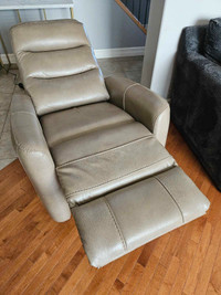 Power leather recliner