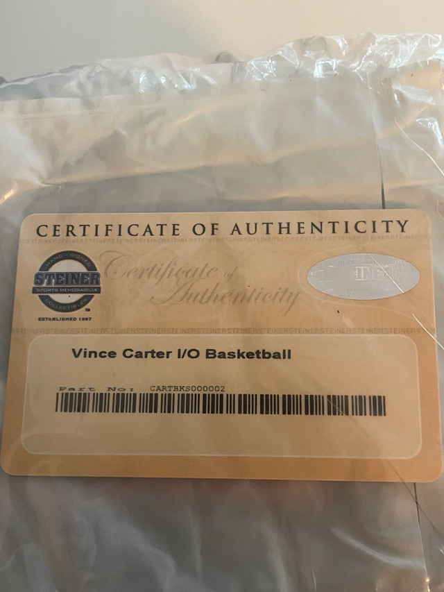 Vince Carter Autographed Basketball in Arts & Collectibles in City of Toronto - Image 4