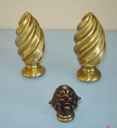 Three Lovely Vintage Lamp Finials/Lamp Toppers, View more