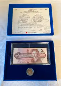 RARE 1996 $2 PROOF COIN AND BANK NOTE SET
