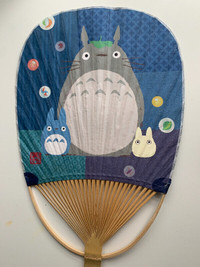 Totoro paper fan with bamboo handle from Japan