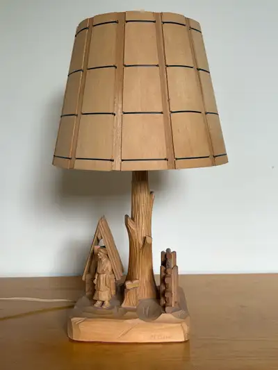 Hand carved lamp by Canadian artist, View more