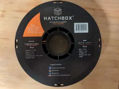 3D Printer Hatchbox Orange PLA Filament Spool, View more
