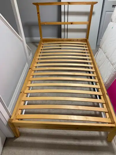 ikea single bed + slats (retail price 200$), View more