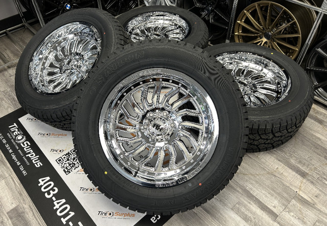 20" FAST HD Chrome Rims 6x139.7 & AT Tires - GMC Sierra 1500 in Tires & Rims in Calgary - Image 4