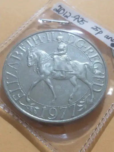 1977 England Elizabeth II Silver Jubilee 25p Coin, View more