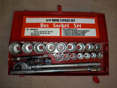 3/4" Drive - 21 piece socket set, View more