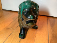 Extra Lg Vtg Blue Mountain Pottery Roaring Lion Sculpture 