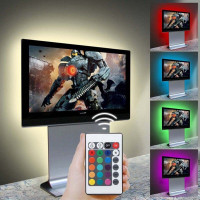 1m/2m/3m 60SMD RGB LED Strip Light Bar TV Back Lighting Kit+USB