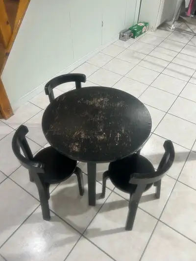 Anka mini round table and 3 chairs solid wood, View more