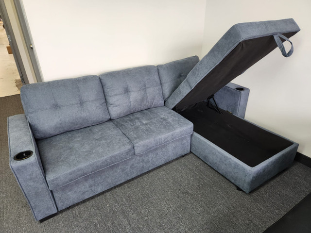 PullOut Sofa Bed Black And Grey Colors. in Couches & Futons in Oshawa / Durham Region - Image 2