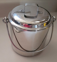 Vintage  Stainless Steel Small Food/ Milk Pail with Lid